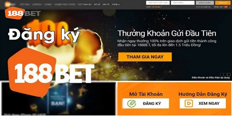 Đăng ký để nhận 188bet khuyến mãi thành viên mới