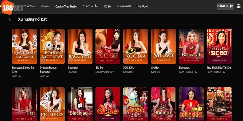 Sảnh Đại tại casino trực tuyến 188Bet